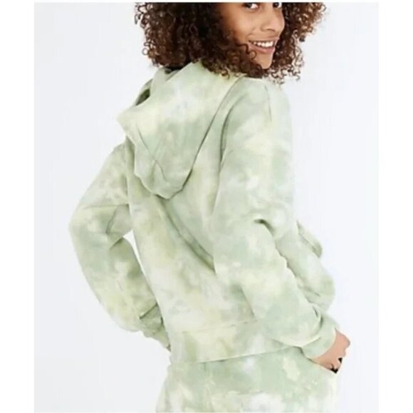 Richer Poorer Green/Cream Tie Dye Fleece Hooded Sweatshirt - 20991 - Picture 3 of 10